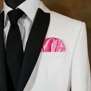 New - Men's Bubble Gum Pink Satin Pre-Folded Pocket Square Insert